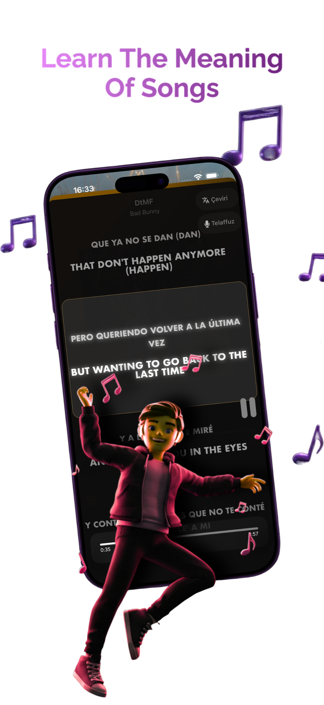 Learn the meaning of songs with Smart Translation